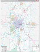 Greensboro-High Point Wall Map Premium Style
